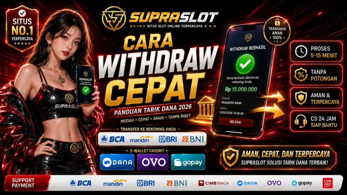 Cara withdraw cepat SUPRASLOT - panduan tarik dana via transfer bank DANA OVO GoPay proses 5-15 menit 2026
