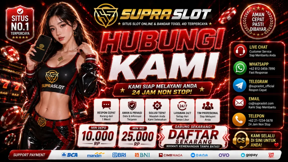 SUPRASLOT hubungi kami - layanan customer service 24 jam non stop via live chat dan WhatsApp