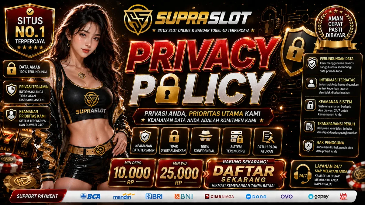 Privacy policy SUPRASLOT situs slot online terpercaya - privasi anda terjamin sistem terenkripsi 24 jam
