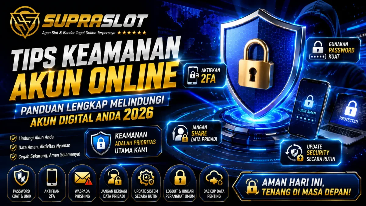 Tips keamanan akun online SUPRASLOT - panduan lengkap melindungi akun digital dengan password kuat dan 2FA 2026